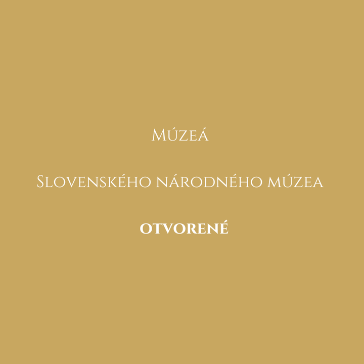 Slovenské národné múzeum, v súlade s rozhodnutím vlády Slovenskej republiky a usmernením Ministerstva kultúry Slovenskej republi…