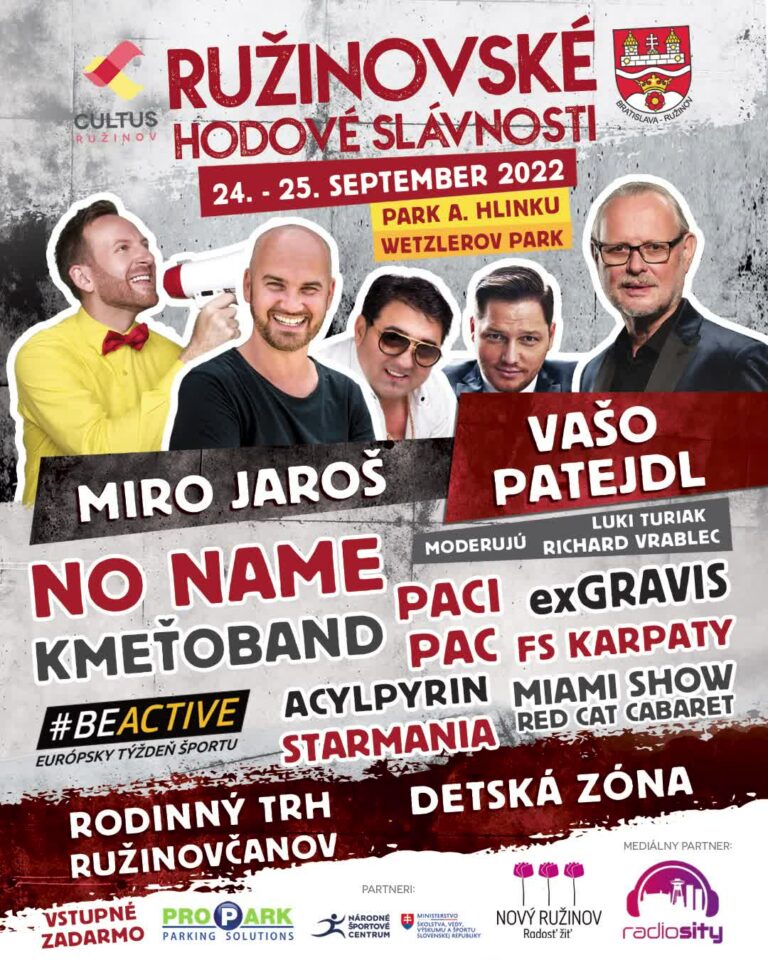 Slovenská populárna skupina NO NAME zakončí letnú sezónu koncertom na Ružinovských hodových slávnostiach!

📍Park A. Hlinku
📅24.9…