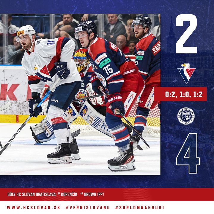 Zvolenu sme podľahli 2:4

#hcslovan #vernislovanu #sorlomnahrudi